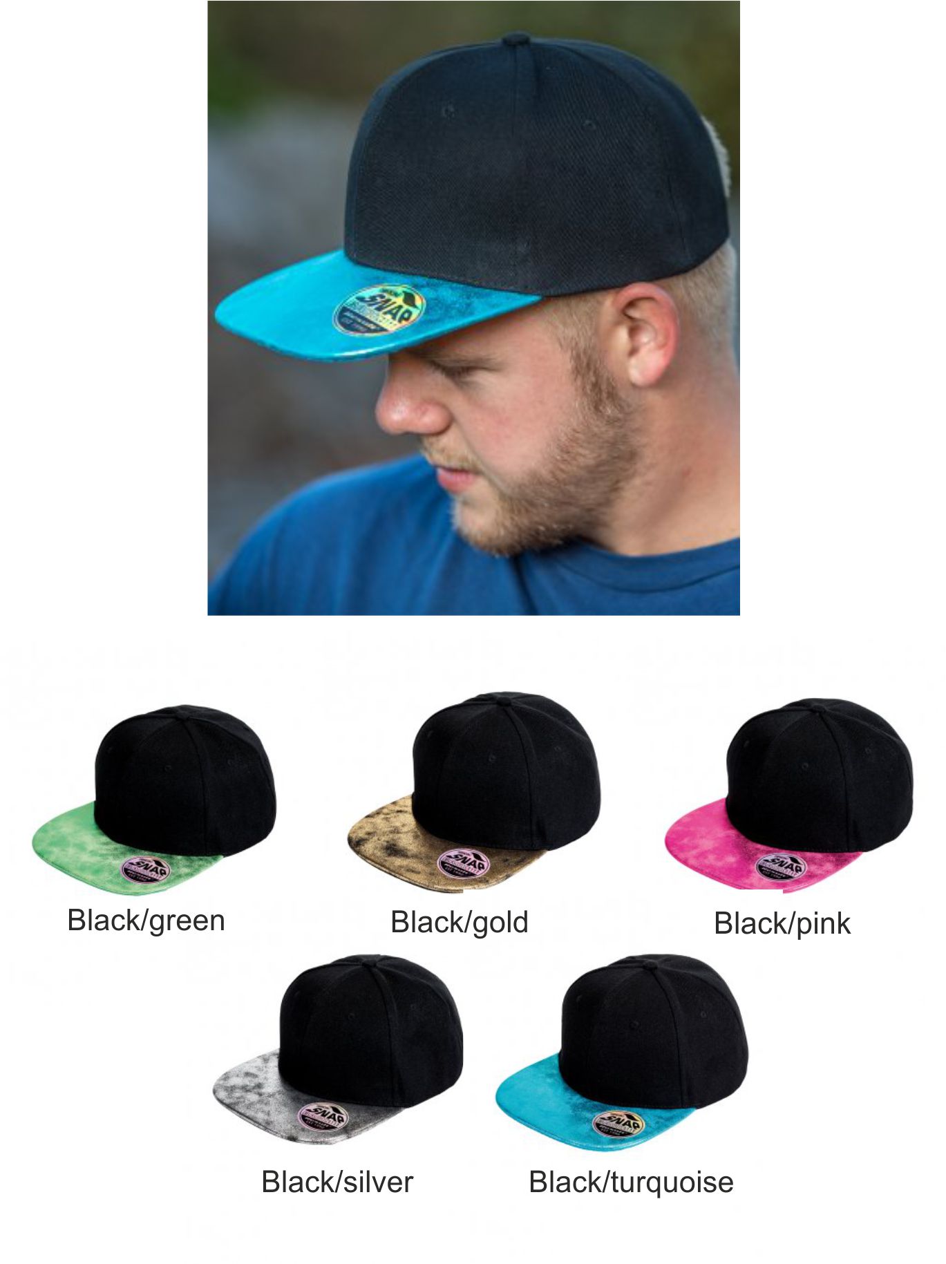 RC087 Result Headgear Bronx Glitter Snapback Cap - Click Image to Close